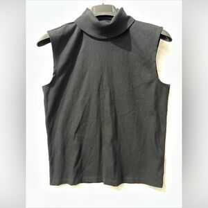 Cotton Black Ribbed Turtleneck Sleeveless Top NWT layer winter universal style
